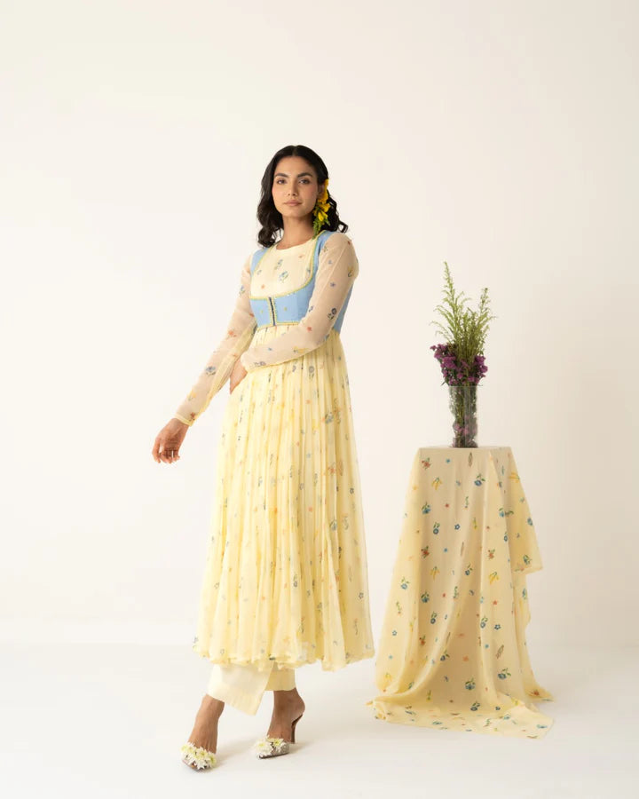 Sunlit Blossom Anarkali Set
